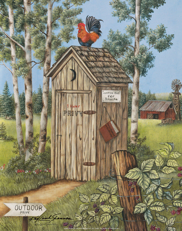 Rooster Outhouse - Prints
